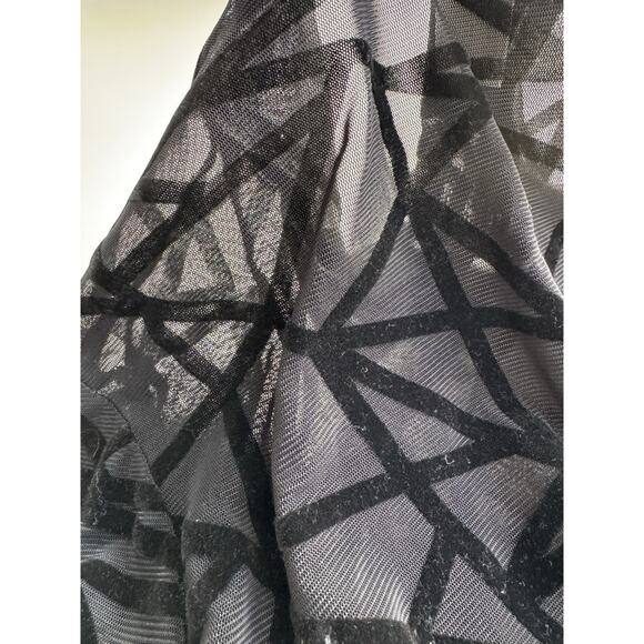 Women’s Sheer Velvet Burnout Bodycon Dress Size Small Black Y2K 90s EDM Rave - Picture 9 of 14